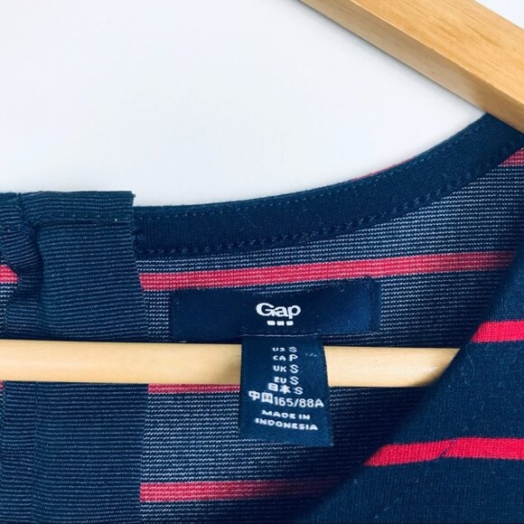 Gap Fit & Flare 3/4 Sleeve  Crew Neck stripe Midi dress Women Size S - Picture 10 of 16